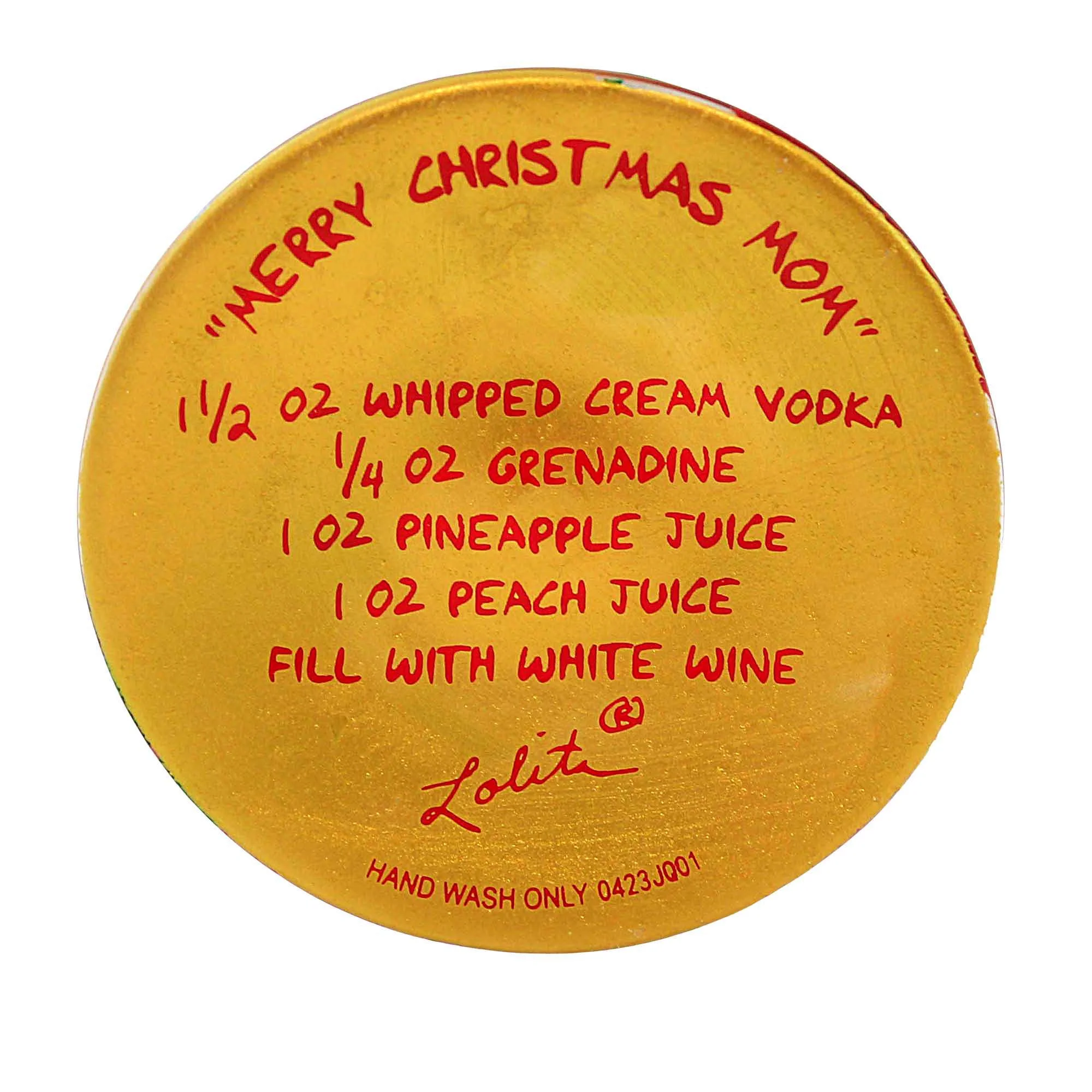 Lolita Glassware Merry Christmas Mom - One Wine Glass 9 Inch, Glass - Hand Painted Wine Glass 6013105