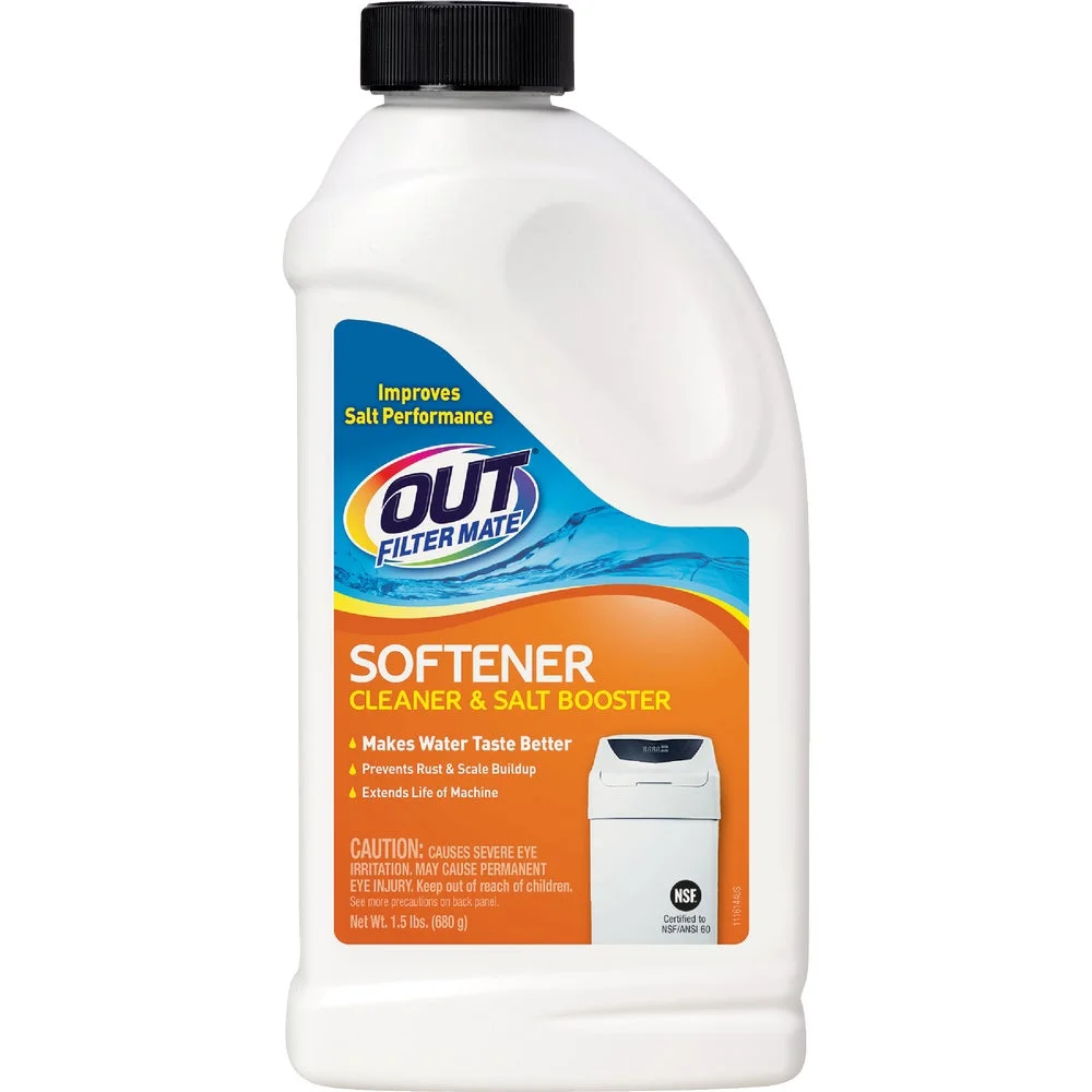 1 PK, OUT Filter-Mate 1-1/2 Lb. Powder Water Softener Cleaner and Salt Booster