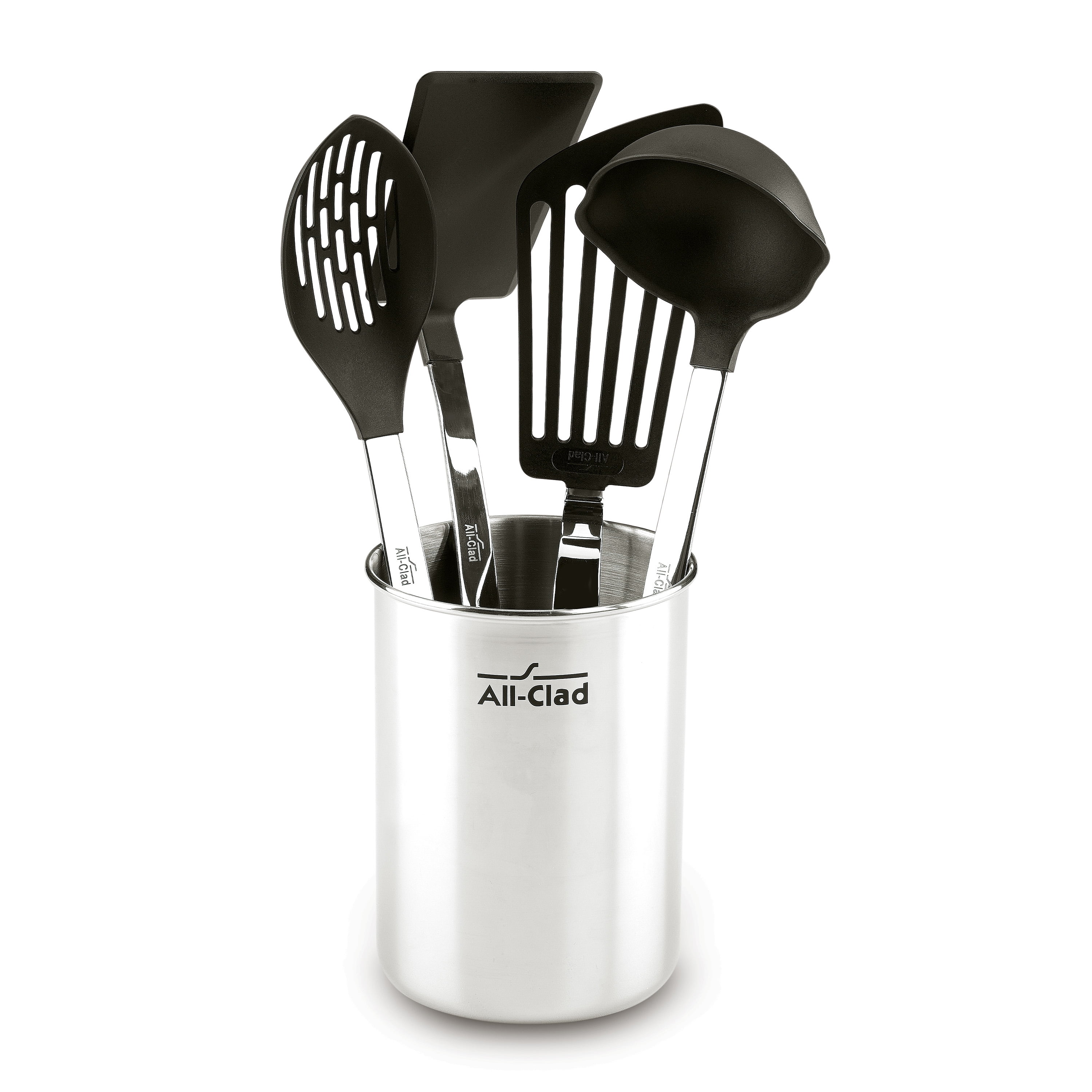 All-Clad Professional Nonstick Stainless Steel Kitchen Tool Set with nylon-coated heads, 5 piece