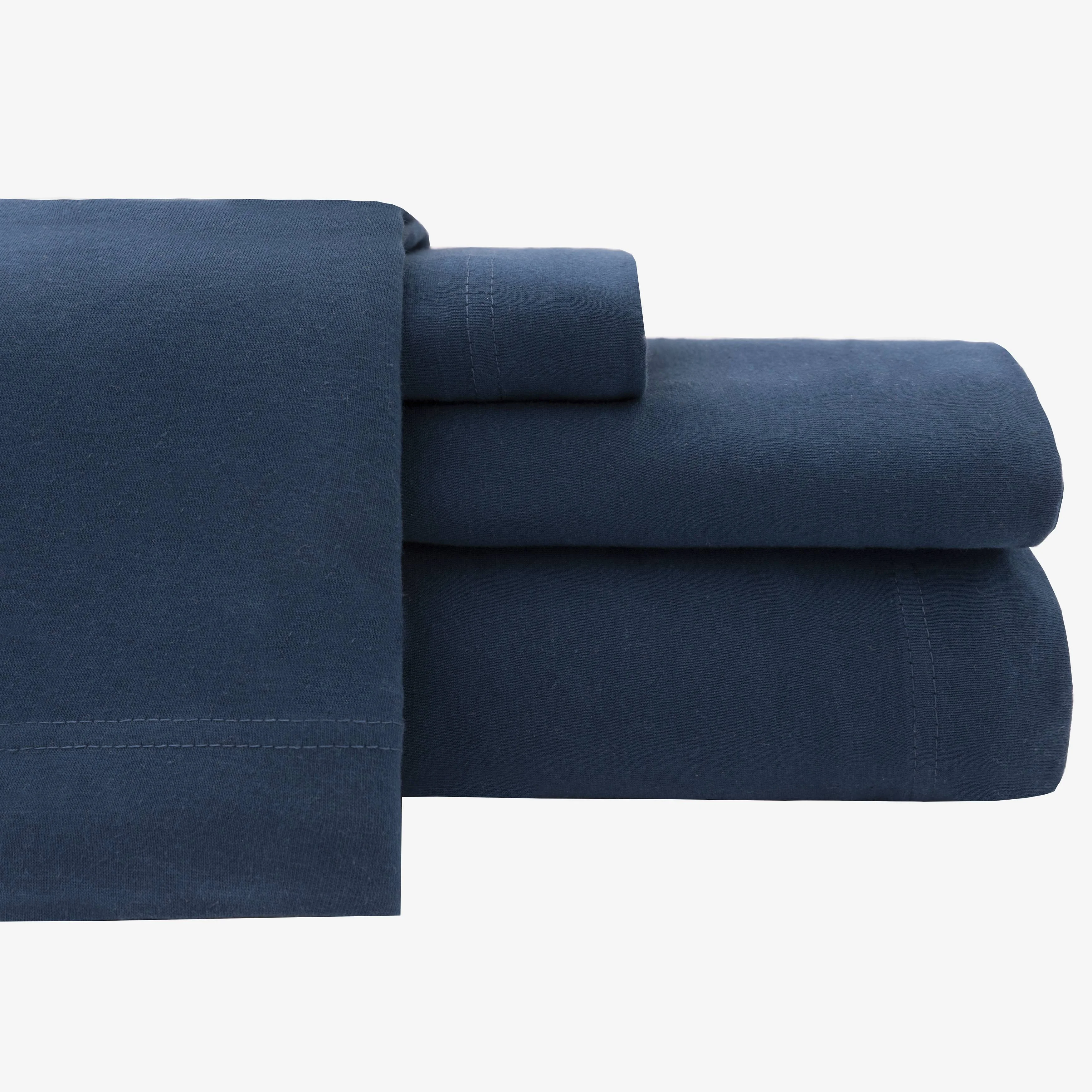 Super Soft 100% Cotton Jersey Sheet Sets Cal King, Navy