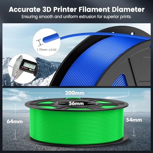 SUNLU 4kg PLA 3D Printer Filament Bundle, Neatly Wound PLA Filament 1.75mm ±0.02mm, Individually Vacuum Packed, 4kg in Total, 1kg per Spool, 4 Pack, 4000g, 4Black