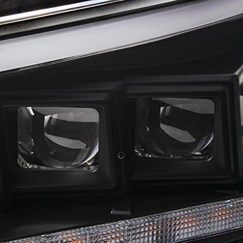 AKKON - Fit 2014-2023 Toyota 4Runner [Quad LED Module] Headlights Sequential LED Turn Signal Light Bar Parking Black