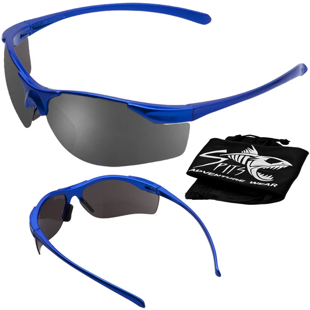 Impact Wrap Around Safety Glasses OSHA compliant ANSI Z87.1+ Frame Color: Royal Blue