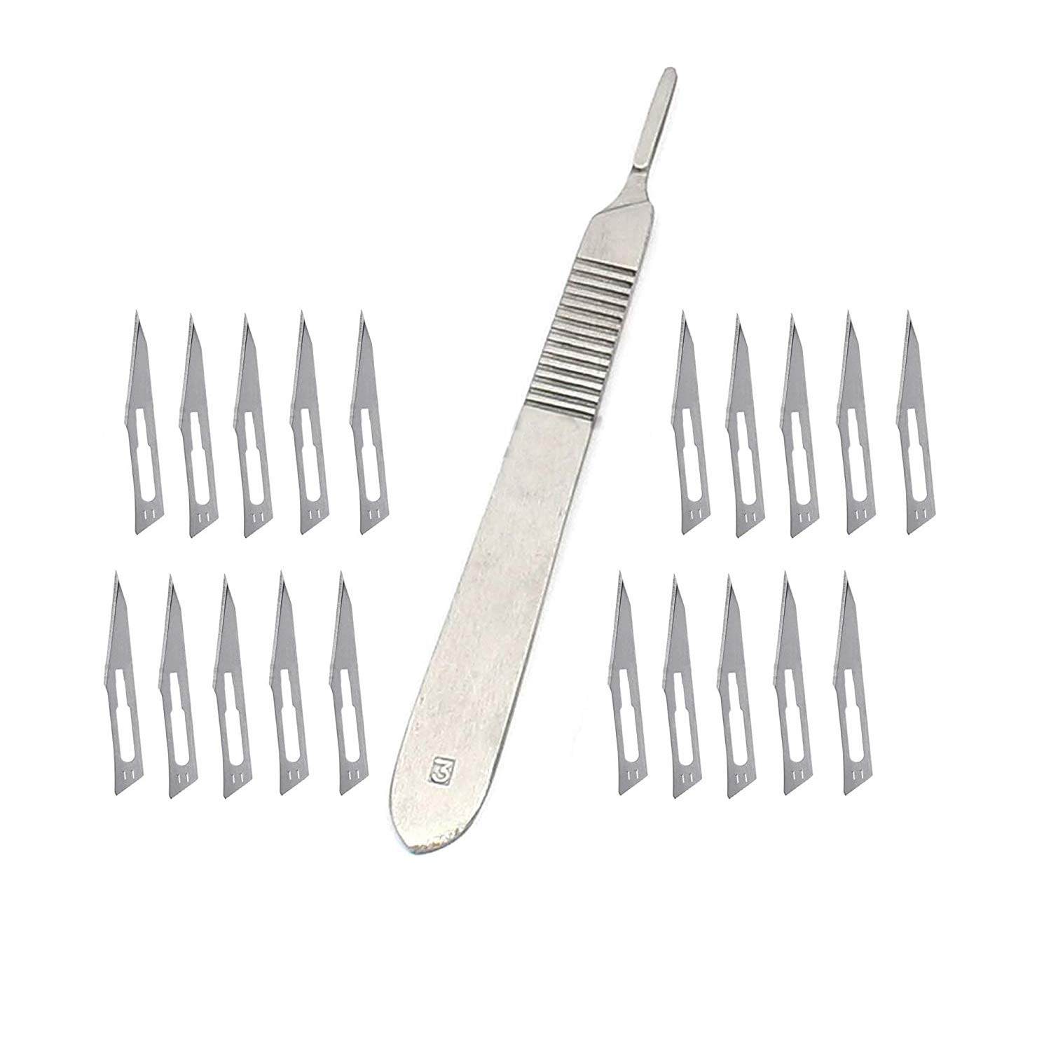 OdontoMed2011® 1 Stainless Steel Scalpel Knife Handle #3 with 20 Sterile Blades #11 ODM