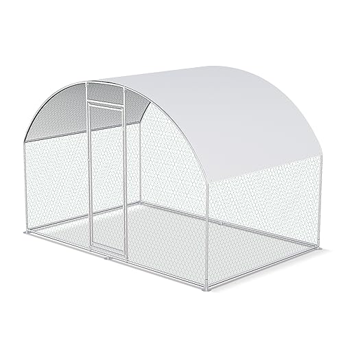 Chicken Coop Large Metal Chicken Run for 6/10 Chickens Poultry Cage with Waterproof Cover for Duck Walk-in Chicken Pen for Yard
