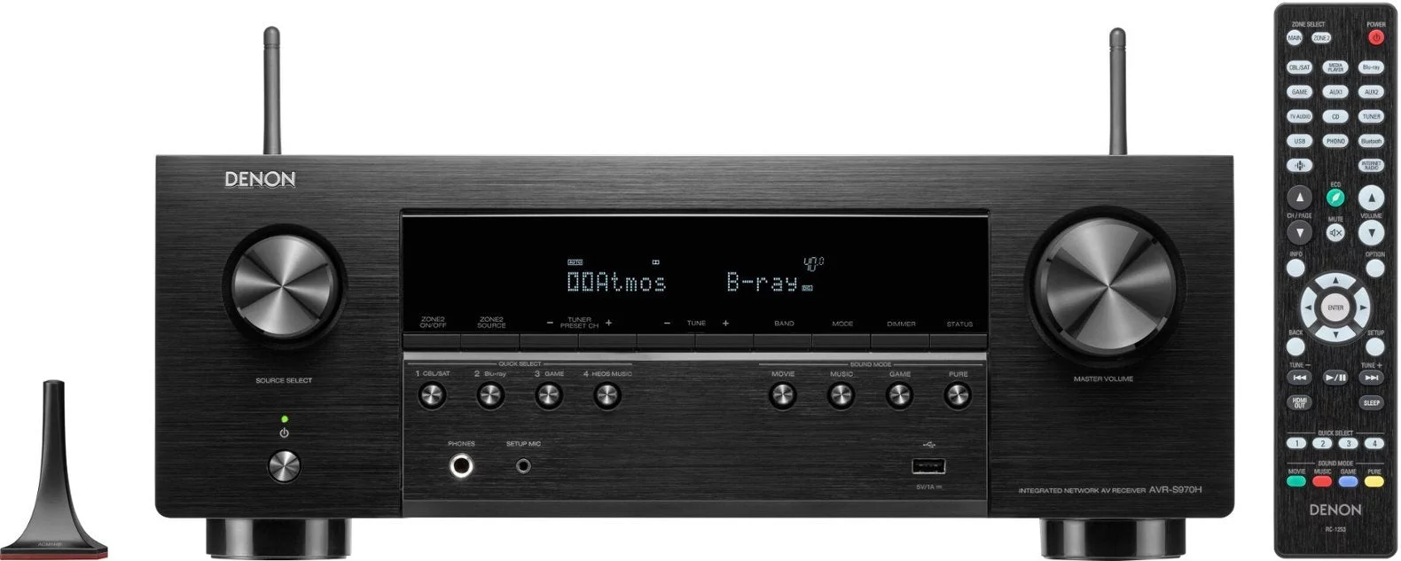 Restored Denon AVRS970H 7.2 Channel 8K AV Home Theater Receiver with Dolby Atmos, DTS: X, Wi-Fi, Bluetooth, Apple AirPlay, Wireless Streaming and HEOS Built-In - by DENON (Refurbished)