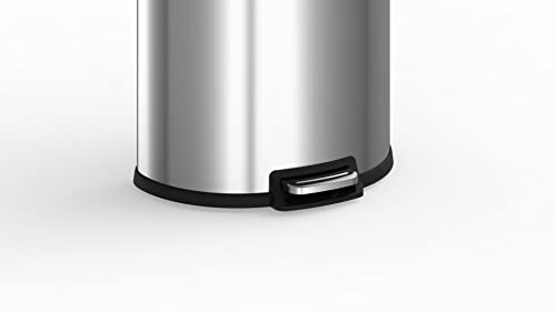 NINESTARS AMZ-SOT-50-3 Step-on Trashcan, 13.2 Gal, Stainless Steel