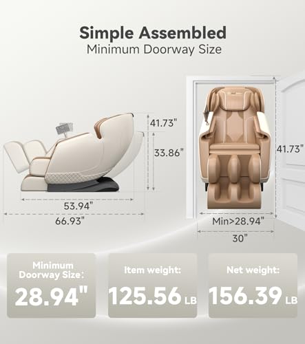 Real Relax Massage Chair Full Body of SL-Track, Full Body Airbags, 6 Auto Modes, APP Control, Zero Gravity Shiatsu Massage Chair Recliner, for Home and Office, Favor-11 Pro Brown