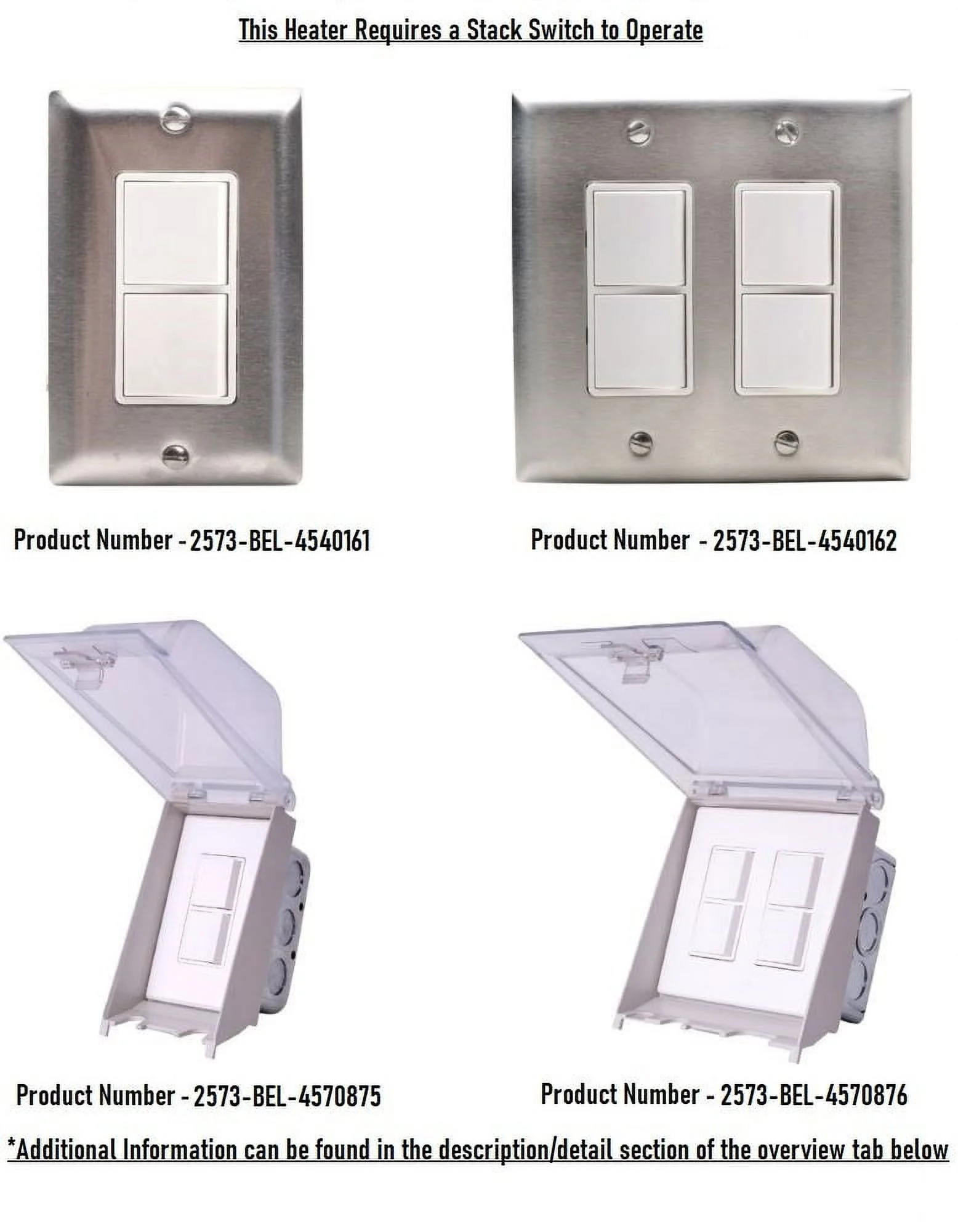 6000 Watt Electric Infrared Dual Element Heater-208 Voltage-Stainless Steel Finish-Stella Decorative Fascia Bailey Street Home 2573-Bel-4560318