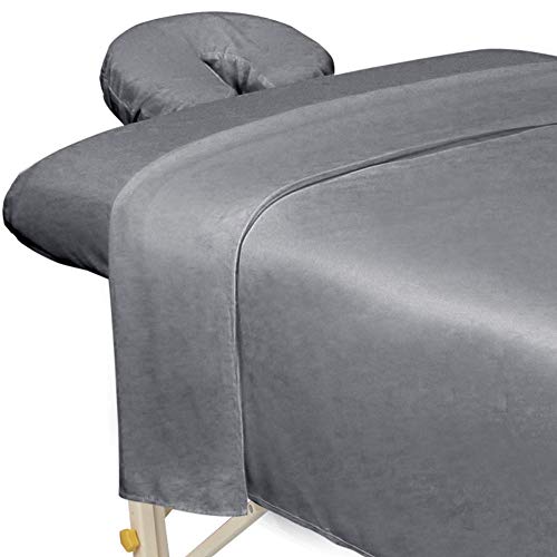Body Linen Abundance Deluxe Quilted Fleece Massage Table Pad Set. Includes Face Cradle Cover & Table Pad. Microfiber Fleece is Lint Free, Super Soft & Cushy.