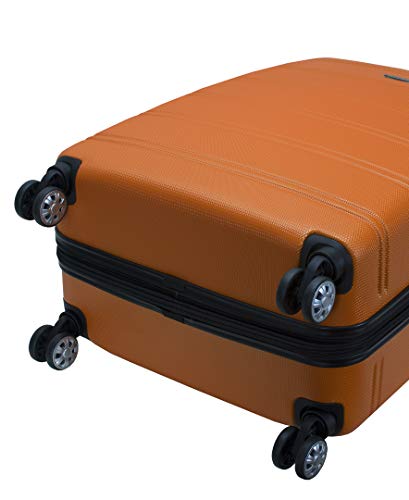 Rockland Melbourne Hardside Expandable Luggage with Spinner Wheels, 2TONEBLUE, 2 Piece (20/28)