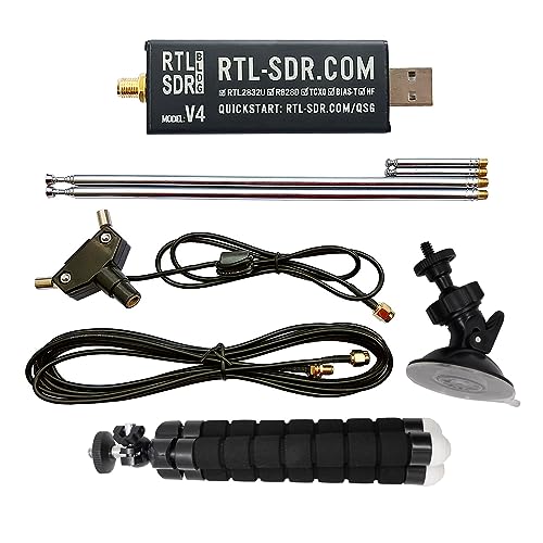 V4 R828D RTL2832U 1PPM TCXO HF Bias Tee SMA Software Defined Radio with Dipole Antenna Kit