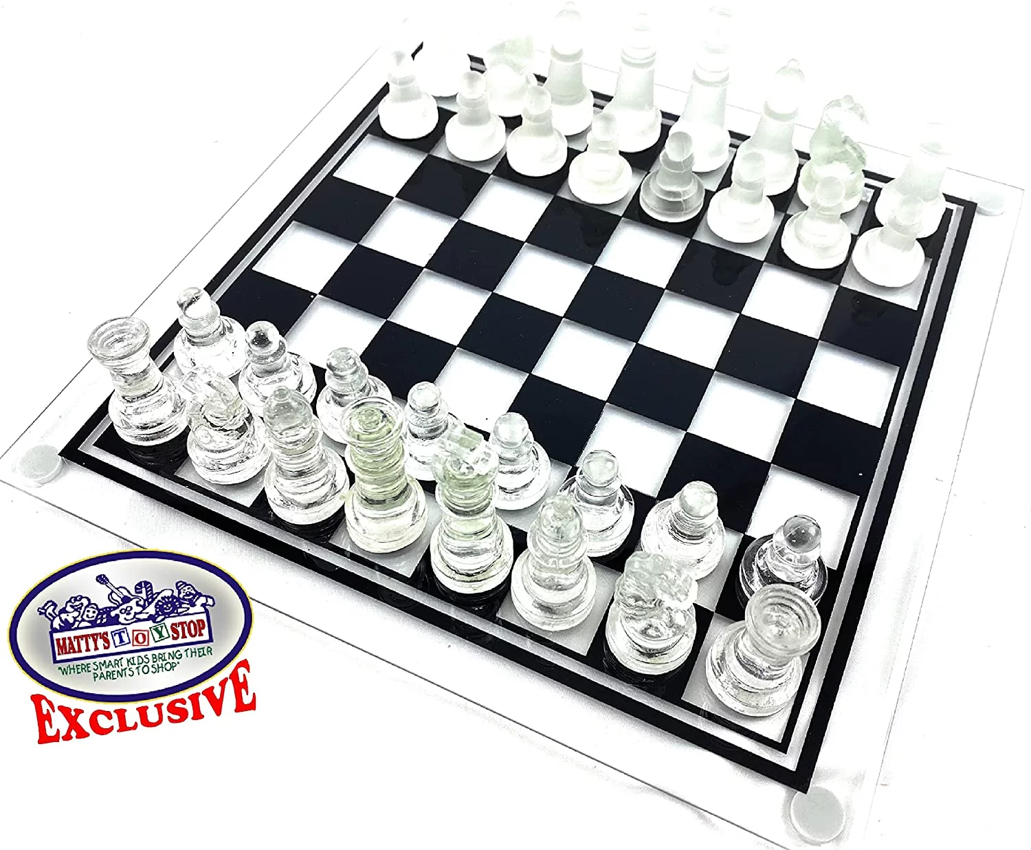 Deluxe Glass Chess Set Small