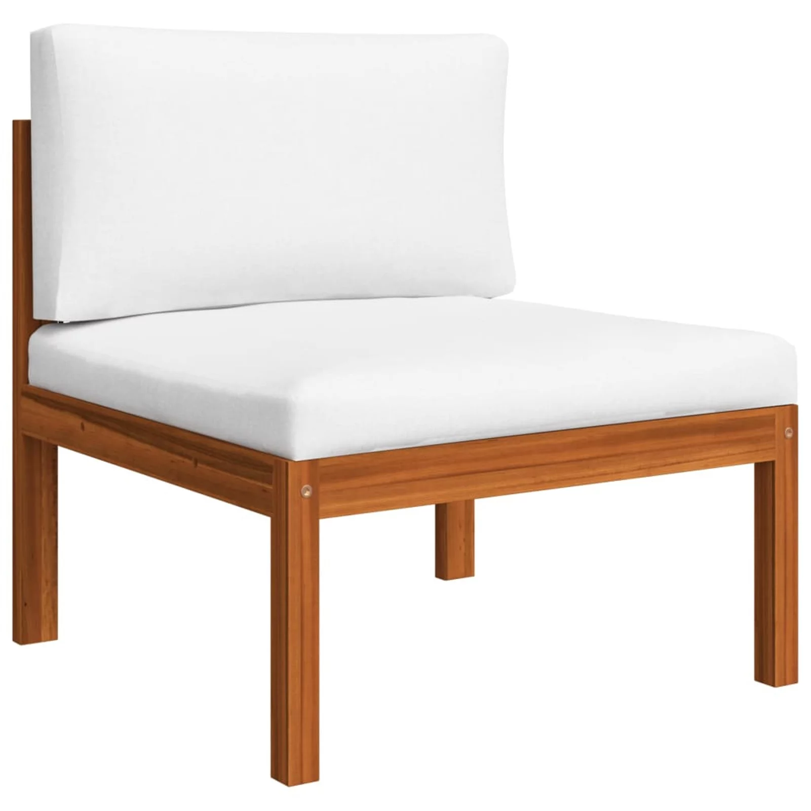 Htovila Patio Middle Sofa with Cushions Solid Acacia Wood