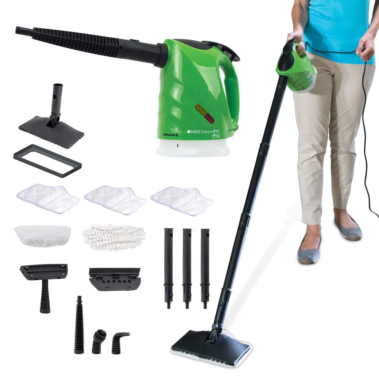 H2O STEAMFX PRO Multiple Purpose Steam Cleaning System with Additional 2pk Floor Pads