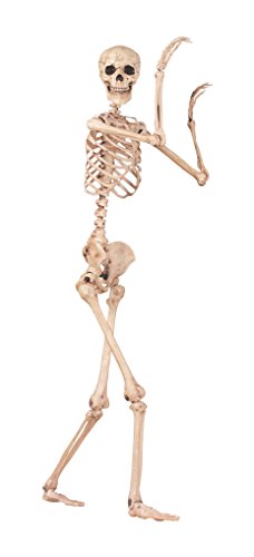 Crazy Bonez Original Pose-N-Stay Halloween Skeleton, 5 FT – Life-Size, Realistic, Fully Poseable Indoor & Outdoor Decoration, Durable Plastic Spooky Prop for Yard, Porch, Haunted House