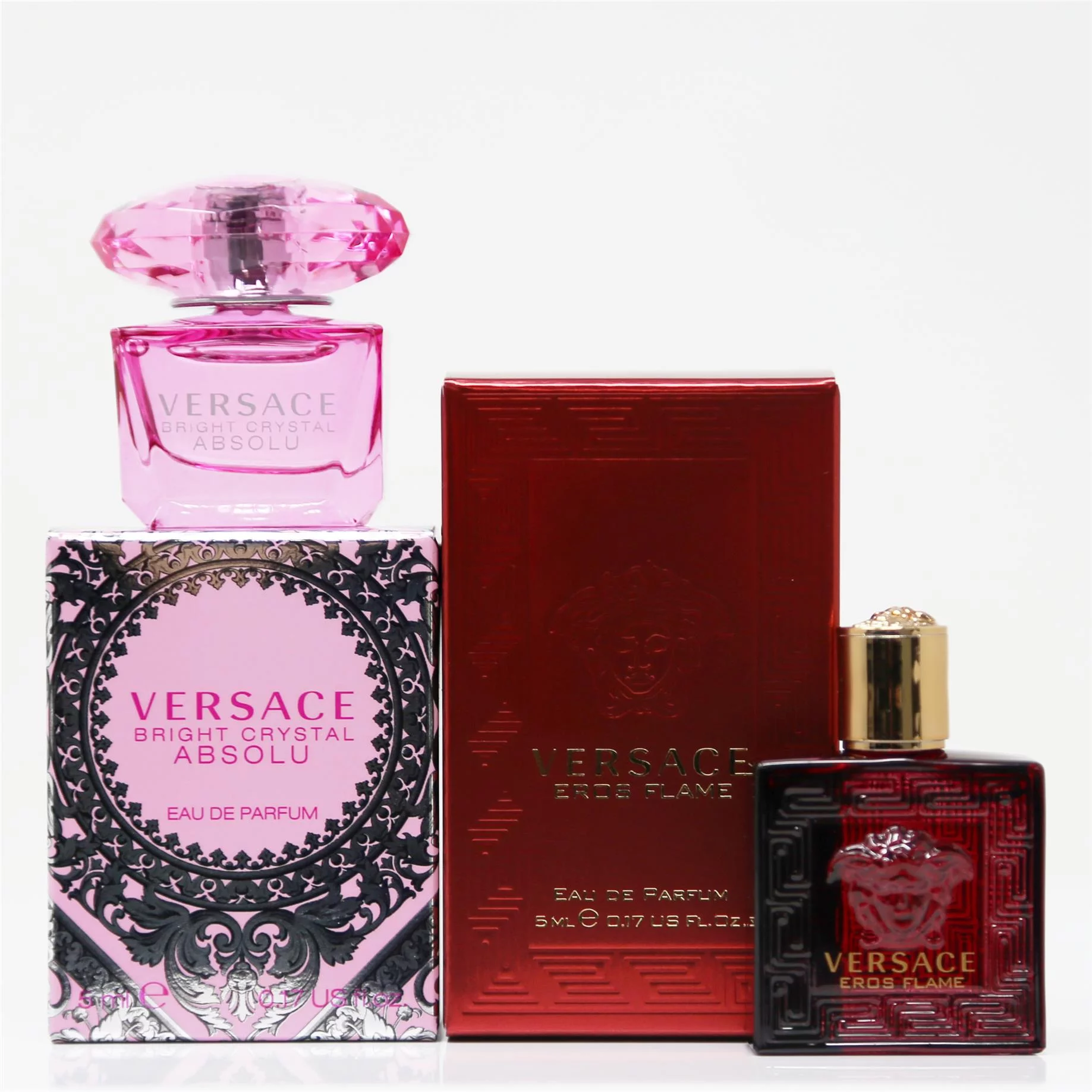 Versace Bright Crystal Absolu EDP 5ml and Eros Flame EDP 5ml 2pk Kit