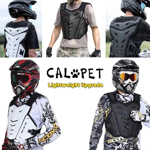Light Upgrade Chest Armor Motorcycle Armor Body Guard Vest, Dirtbike Riding Off-Road Racing Cycling Skiing Motocross Adult Kids Protector Shirt Jackets for Street Bike, Mens Back Protection