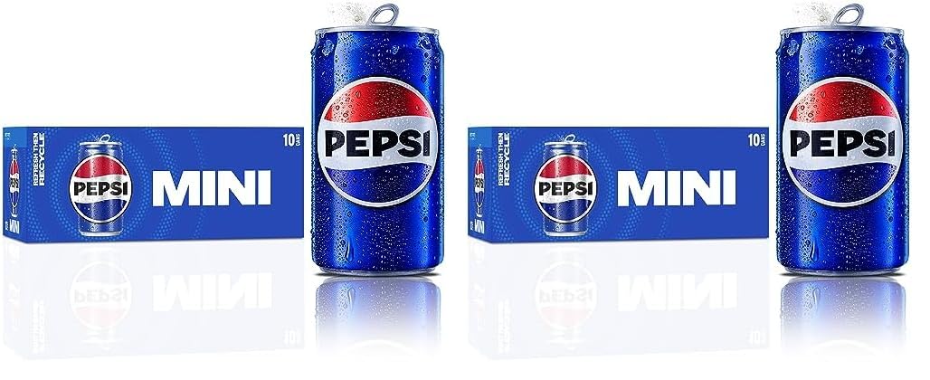 Pepsi Soda, Mini Cans, 7.5 Ounce (Two packs of 10)