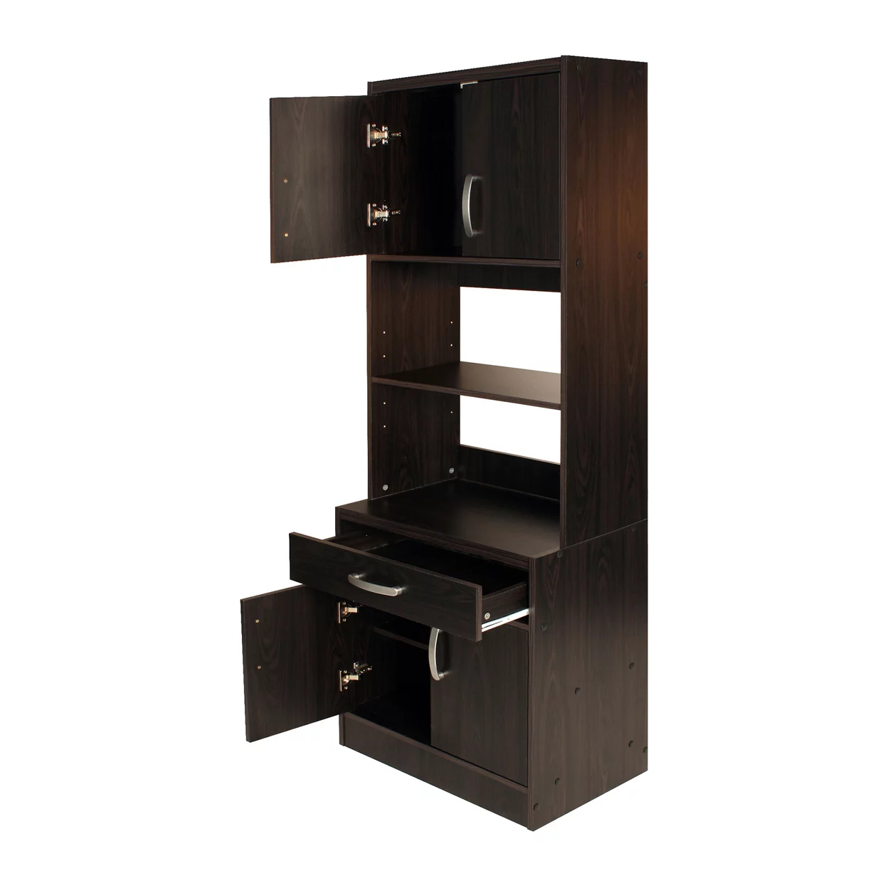 Home Furniture Indoor Shelby Tall Wooden Kitchen Pantry - Tobacco