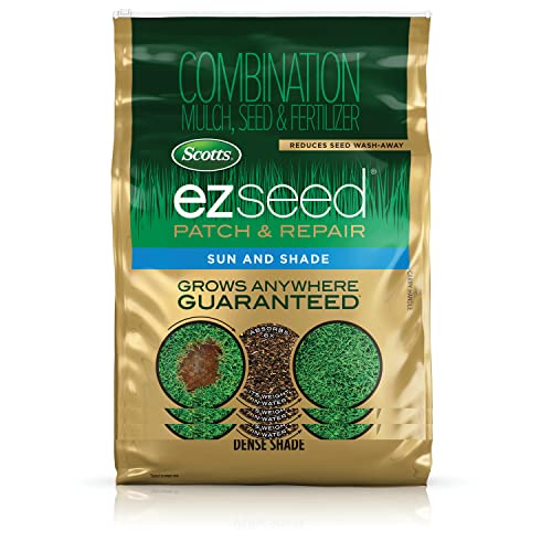 Scotts EZ Seed Patch & Repair Tall Fescue Lawns - 10 lb., Combination Mulch, Seed, and Fertilizer Mix with Tackifier, Repairs Bare Spots, Covers up to 225 sq. ft.