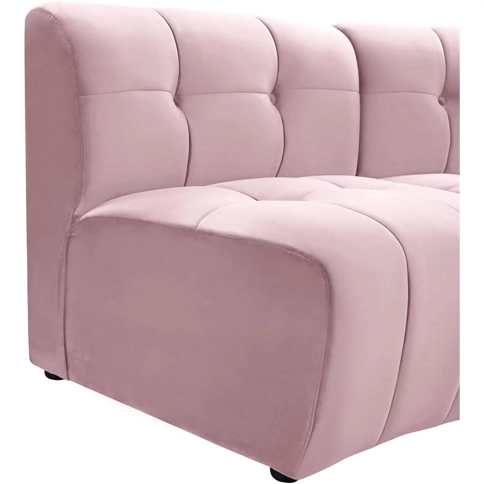 Meridian Furniture Limitless Pink Velvet Modular 5 Piece Sectional