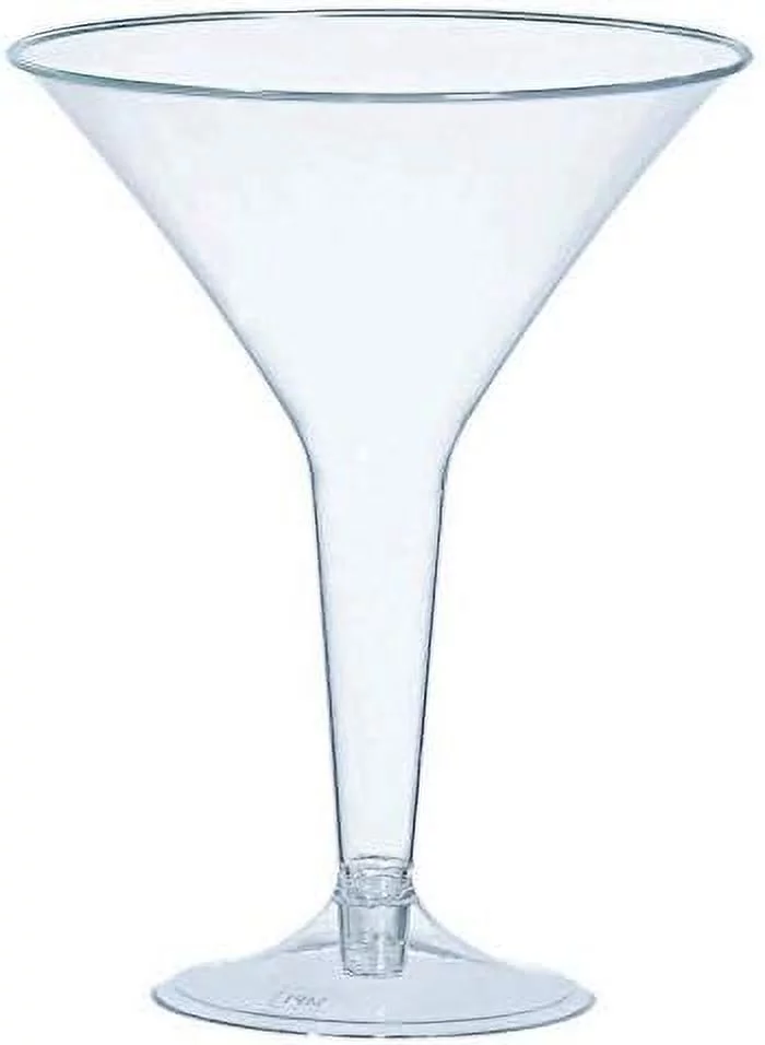 plastic martini glasses, 20 count (pack of 1), clear