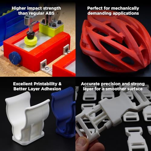 Polymaker ABS Filament 1.75mm Black, ABS 3D Printer Filament 1.75mm Heat Resistant 1kg - PolyLite ABS 3D Printing Filament 1.75mm, Strong & Durable, Dimensional Accuracy +/- 0.03mm