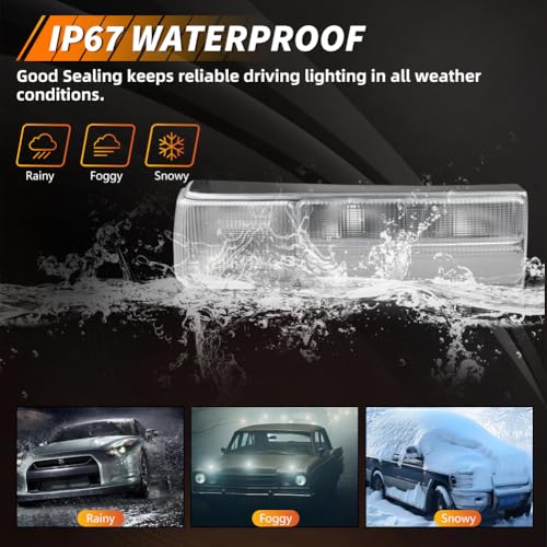 Tail Light Compatible with Fo-rd Mus-tang 1987-1993, [DOT] [Waterproof] Brake Rear Lamp with Housing (Left + Right), Replace OEM #‎E7ZZ-13404-A, E7ZZ-13405-A, FO2801168, FO2800168, Smoked Lens