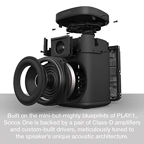 Sonos One (Gen 2) Two Room Set Voice Controlled Smart Speaker with Amazon Alexa Built in (2-Pack Black) (Renewed)