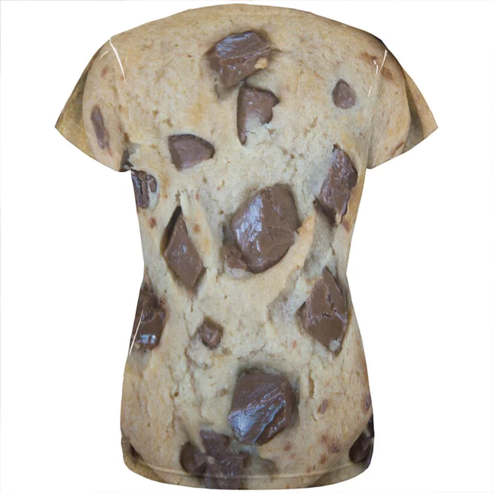 Chocolate Chip Cookies Chunks All Over Womens T Shirt Multi LG