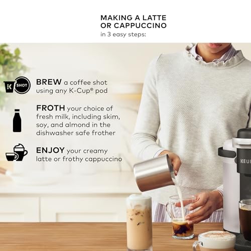 Keurig K-Cafe Single-Serve K-Cup Coffee Maker, Latte Maker and Cappuccino Maker, Comes with Dishwasher Safe Milk Frother, Coffee Shot Capability, Compatible with all Keurig K-Cup Pods, Dark Charcoal