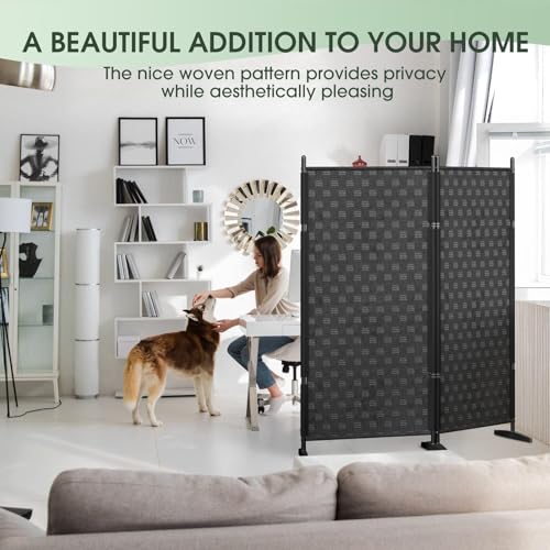 2 Panel Room Divider for Room Separation - Wall Partition Rooms Dividers and Folding Privacy Screens Indoor Small Devider Black Fresstanding Portable Separator Space Screen Partitions