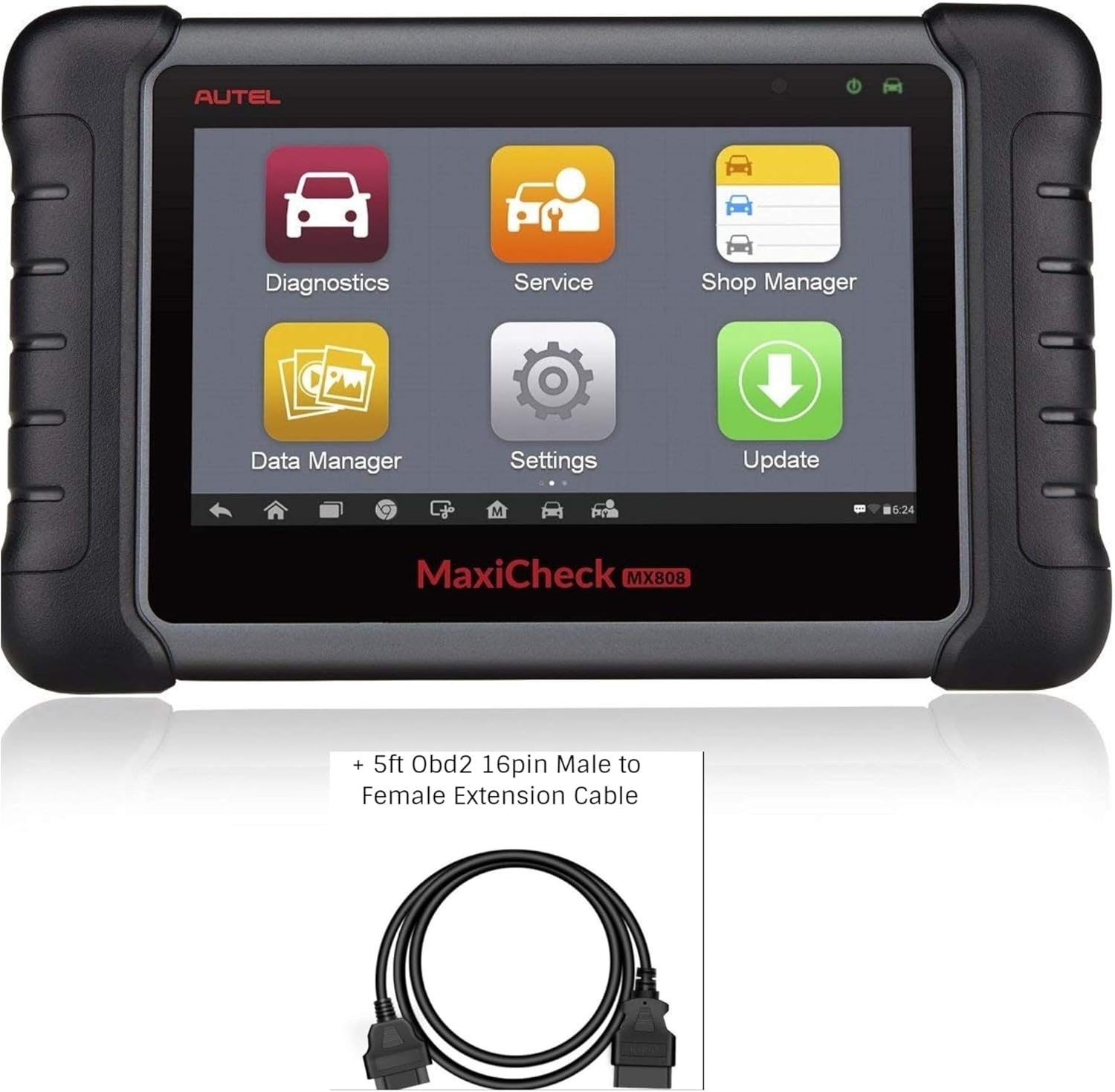 Autel Scanner MaxiCheck MX808 OBD2 Diagnostic Scan Tool Same functionalities of MK808/MK808BT Bi-Directional Scan Tool 2 Years Free Update 28+Services FCA AutoAuth Active Tests Work with MV105 MV108