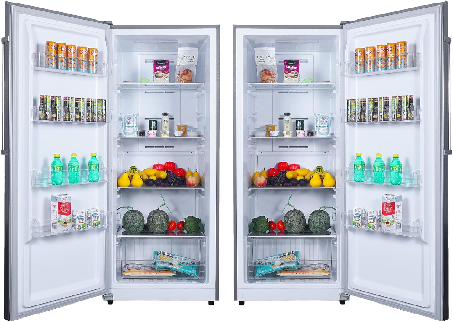 14cf Upright Freezer CONVERTIBLE REF Garage Ready 28in wide 110V (Stainless)