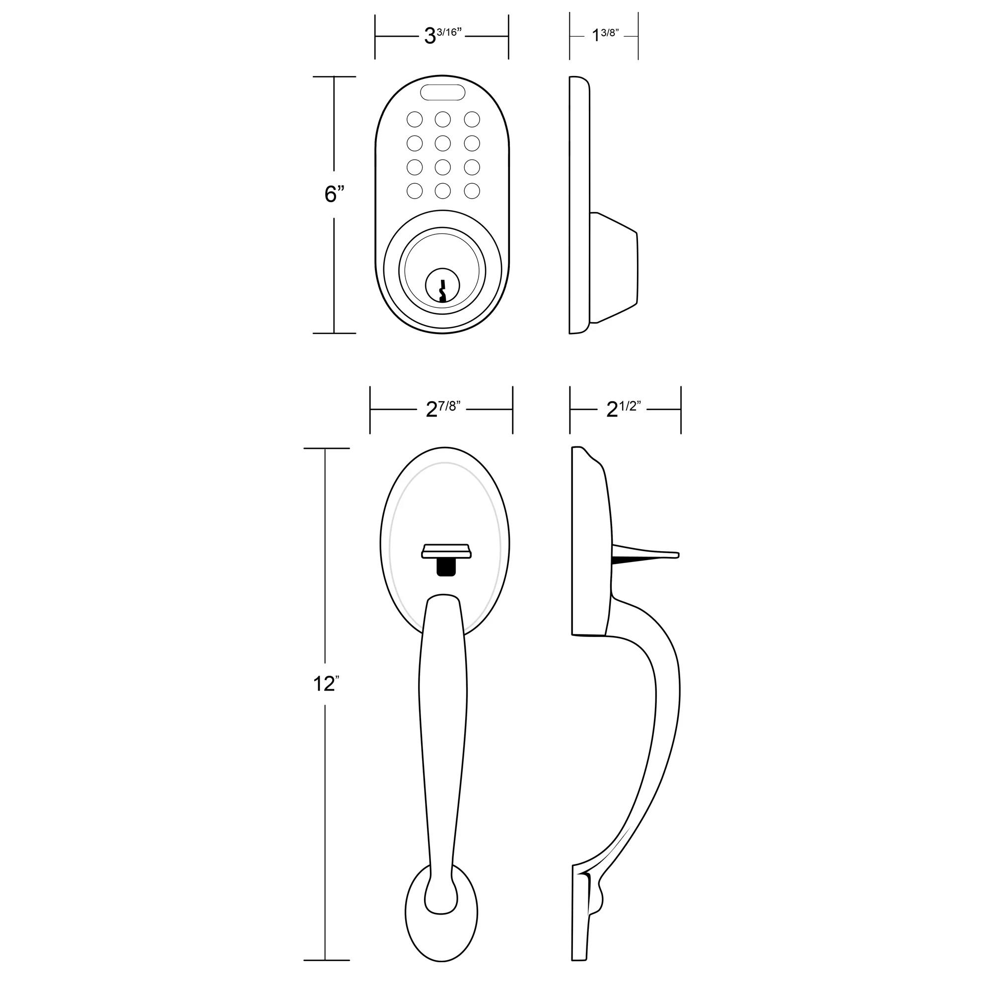 MiLocks BDF-02OB Electronic Touchpad Entry Keyless Deadbolt Handleset Combo
