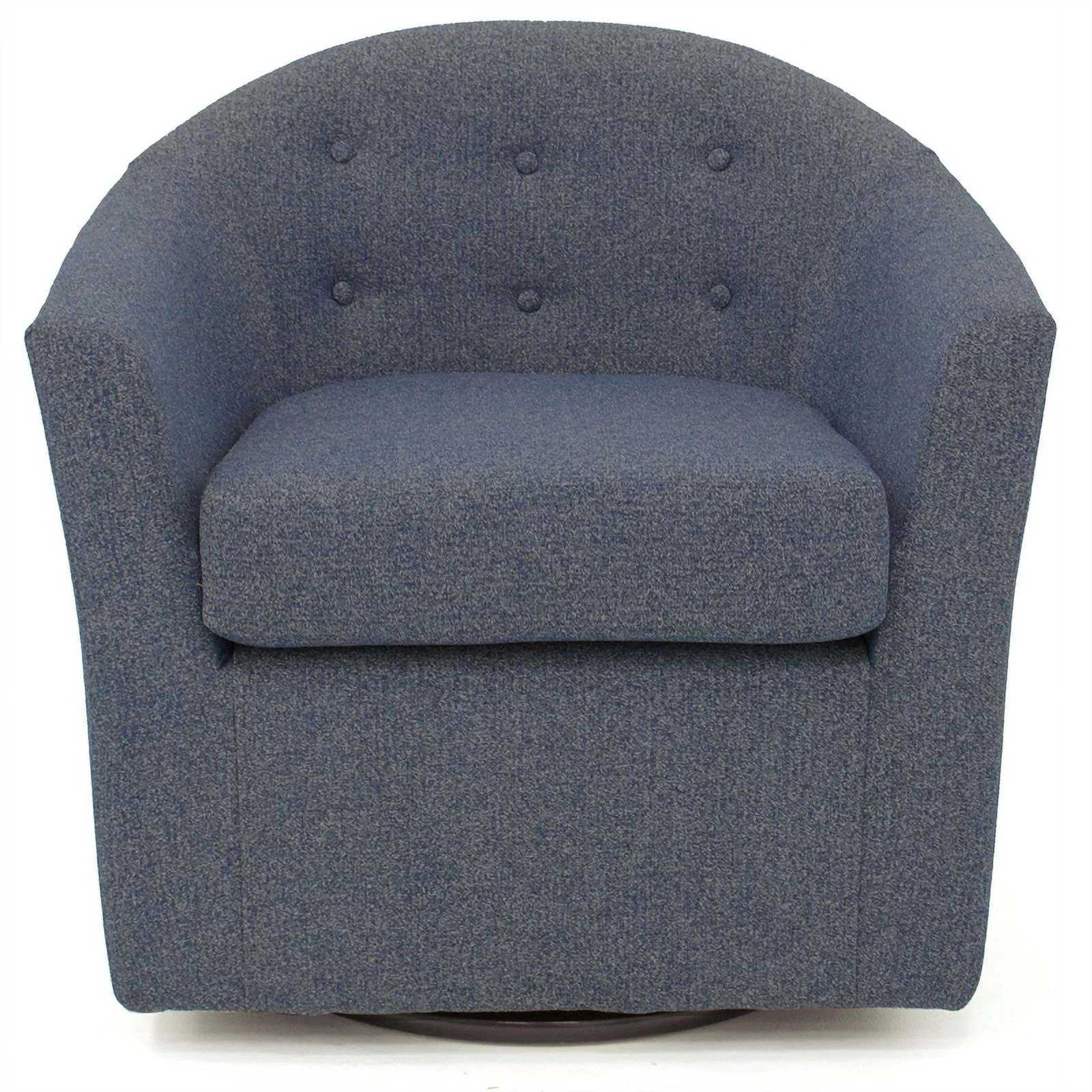 Fox Hill Trading Marissa Traditional Fabric Tufted Swivel Chair in Lilac Purple