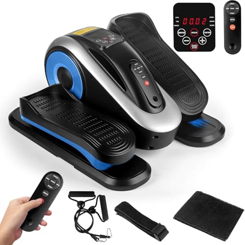 Under Desk Elliptical Machine, Electric Elliptical Training Machine for Seniors w/Remote & 12 Speeds Level, Manual & Auto Mode, Seated Pedal Exerciser for Home Office