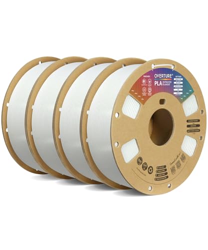 OVERTURE PLA Filament 1.75mm PLA 3D Printer Filament, 2kg Cardboard Spool (4.4lbs), Dimensional Accuracy +/- 0.02mm, Fit Most FDM Printer (Black 2-Pack)