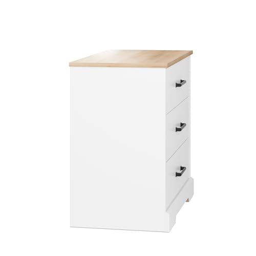 Prepac Sonoma Traditional Tall Nightstand Side Table with 3 Drawers, Functional Tall 3-Drawer Bedside Table 16