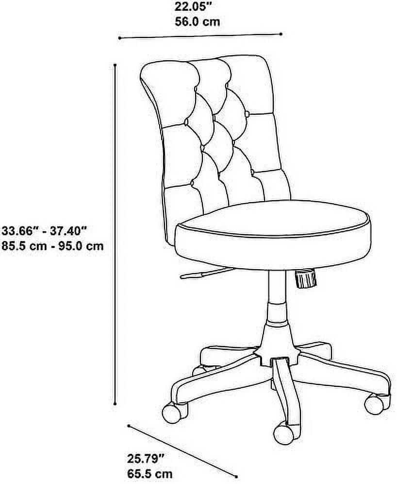 HOOMHIBIU Key West Mid Back Tufted Office Chair  Light Gray Fabric