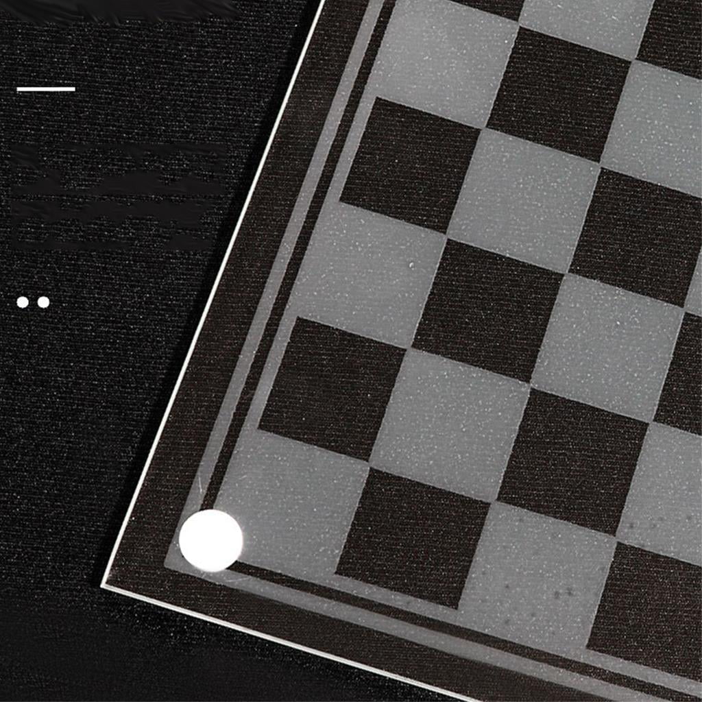 10 / 8 Chess , Solid Glass Chess Pieces with Padded Bottom, Crystal Chess Board Kids Adults Play Set - 20x20cm