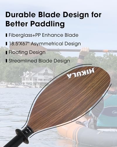 Kayak Paddle Aluminum Shaft Paddle with Nylon Blades, Floating Adjustable Kayaking Oars, 3 Piece, 220-240cm/86-94 Inches,Black/Rose/Teal/Black/Orange/Grey