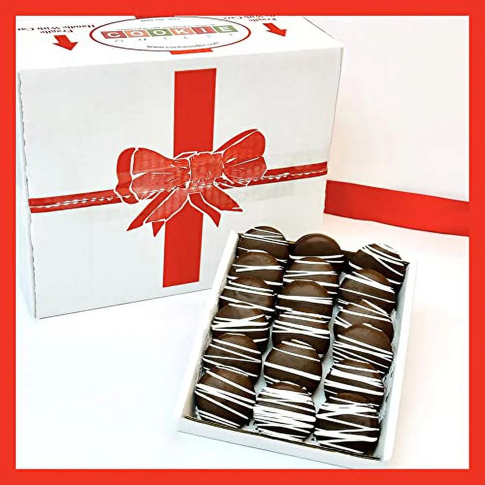Belgian Milk Chocolate Covered Sandwhch Cookies, (18 Count) Christmas Chocolate Gift Basket, A Decadant Present for Christmas, Holiday, Birthday's | Cookies For Women Mom Adult Couples & Families