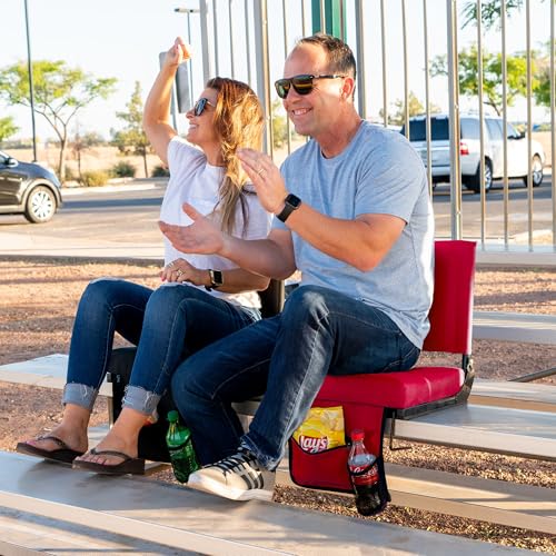 BRAWNTIDE Wide Stadium Seat - Extra Thick Cushion, Great Back Support, Lightweight Chair, Multiple Storage Pockets, Compact, Ideal for Sporting Events