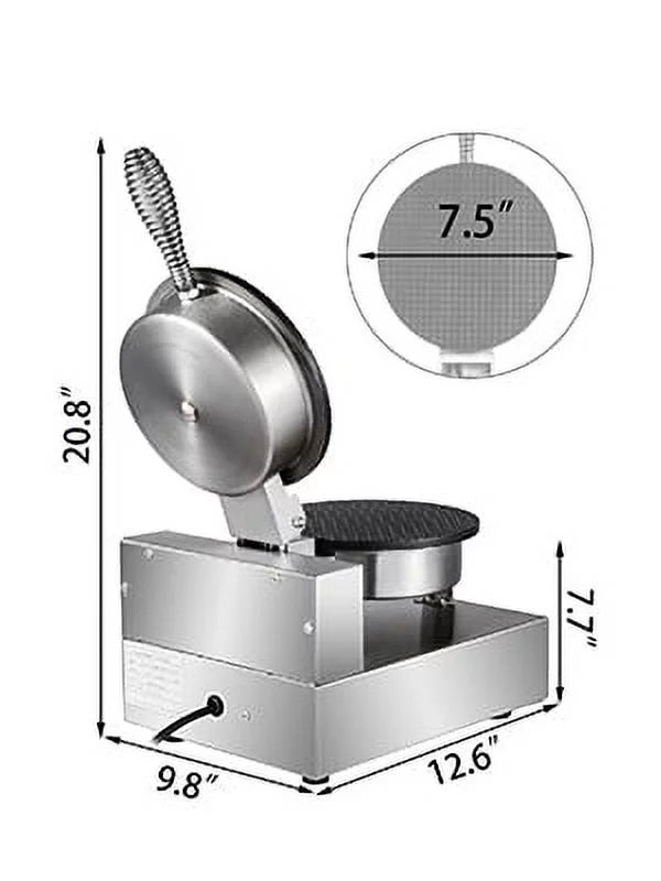 BENTISM Commercial Nonstick Electric Ice Cream Cone Machine Egg Roll Maker 110V