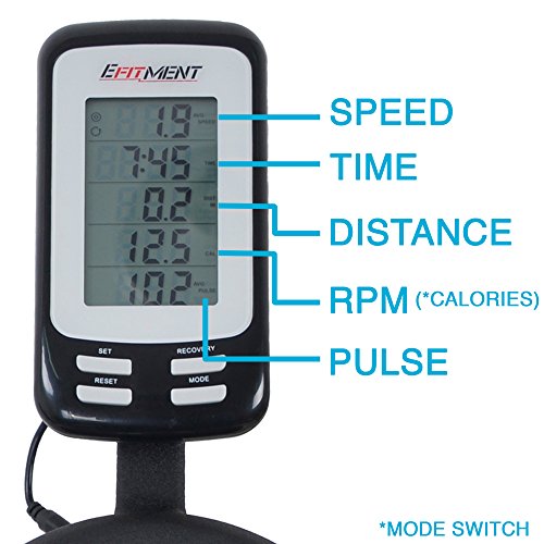 EFITMENT Indoor Cycle Bike, Magnetic Cycling Trainer Exercise with Belt Drive, LCD Monitor and Pulse Monitor