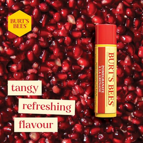 Burt's Bees Christmas Gifts, 4 Lip Balms Stocking Stuffers Products, Beeswax Bounty Fruit Mix - Watermelon, Pomegranate, Dragonfruit Lemon & Sweet Peach (4-Pack)