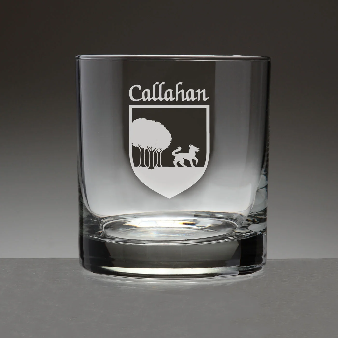 Callahan Irish Coat of Arms Tumbler Glasses - Set of 4 (Sand Etched)
