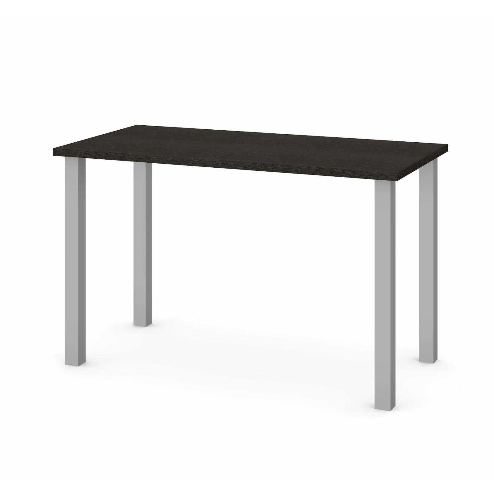Bestar Universel 48W Table Desk with Square Metal Legs in deep grey